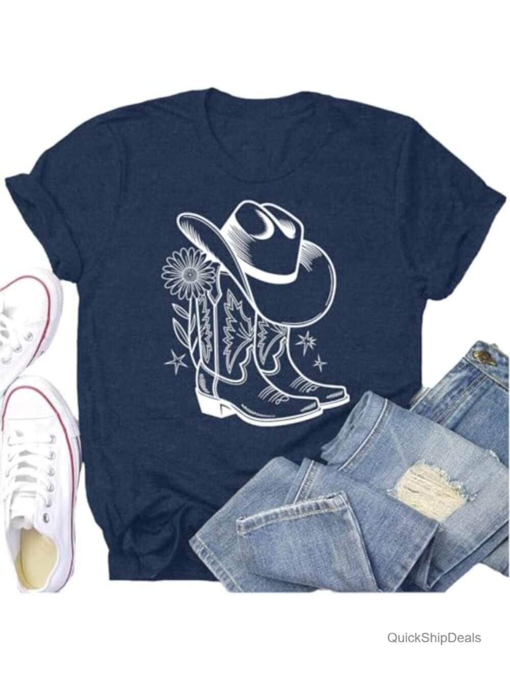 Western Cowgirl Graphic Tee Rodeo Country Music Casual Top